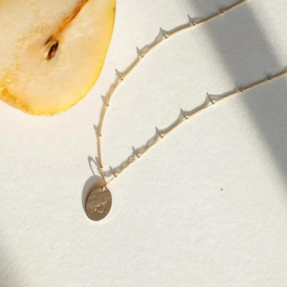 Capricorn Boho Beaded Gold Zodiac Disc Necklace - Picture 11 of 12